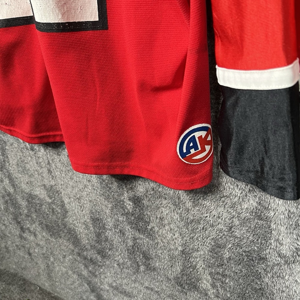 Vintage Athletic Knit AK Atlanta TailGators Large Red Hockey Jersey Distressed - Picture 13 of 14
